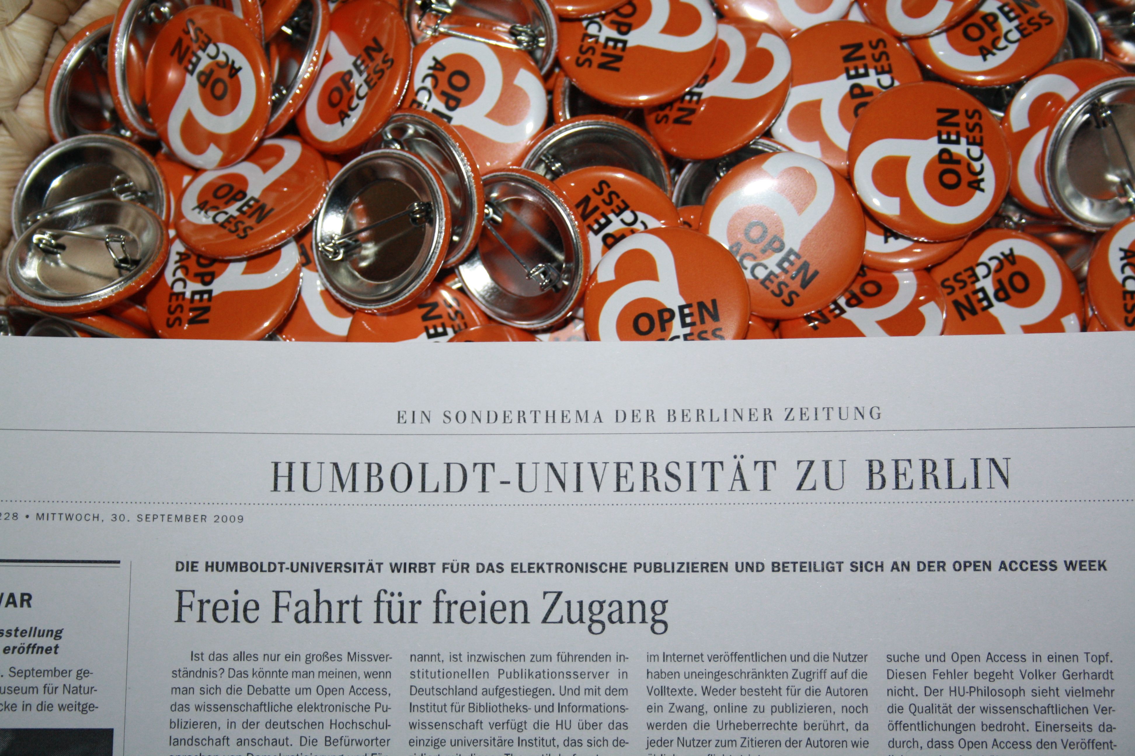 "Open Access an der Humboldt-Universität" - in der Berliner Zeitung