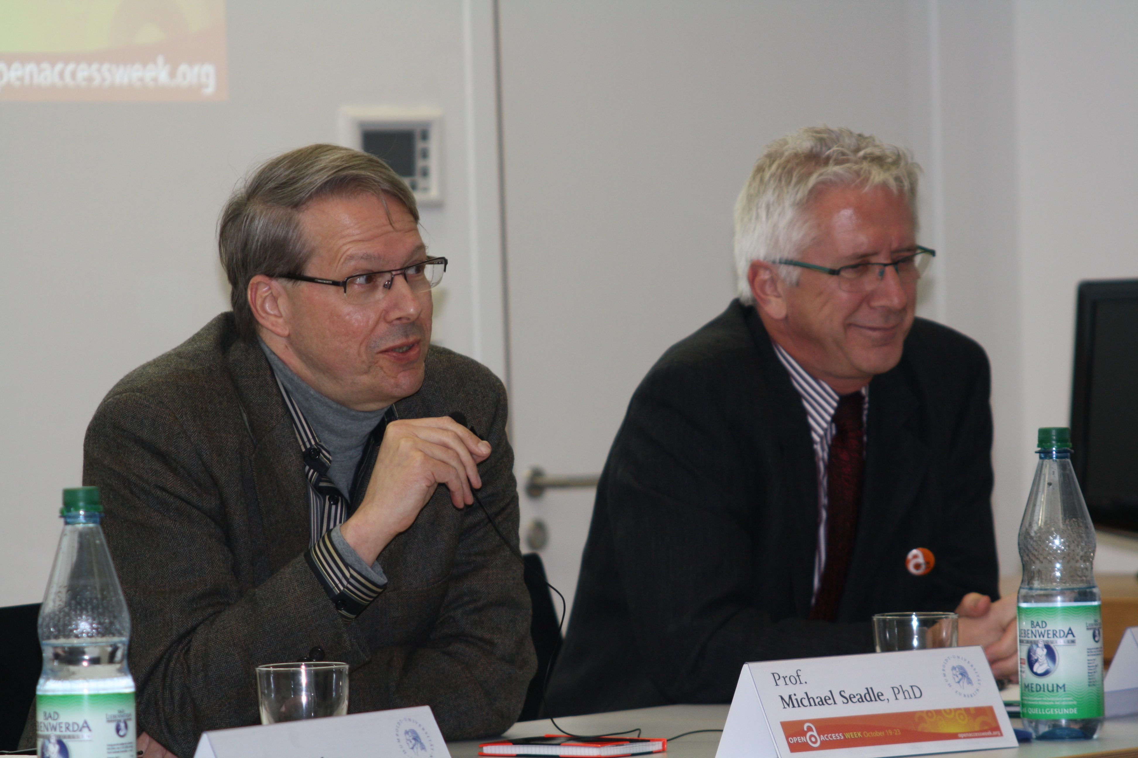 Prof. Michael Seadle, PhD (Direktor des IBI) & Prof. Dr. Peter Schirmbacher (Direktor des CMS / IBI)